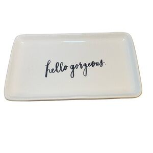 2017 RAE DUNN "hello gorgeous" Make Up Trinket Jewelry Tray Dish